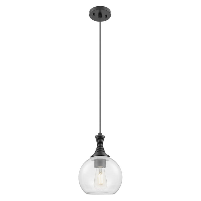 Innovations Astor 1Lt 8" Cord Mini Pendant, Black/Clear - 415-1P-BK-G122-8