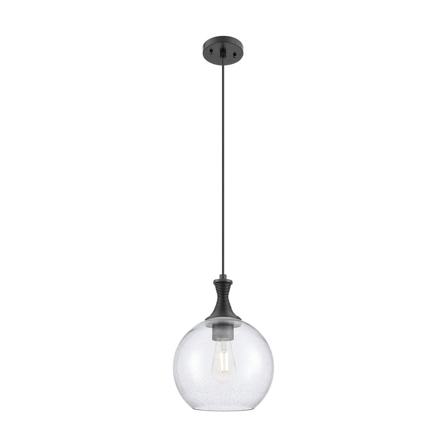 Innovations Astor 1Lt 10" Cord Mini Pendant, Black/Seedy - 415-1P-BK-G124-10