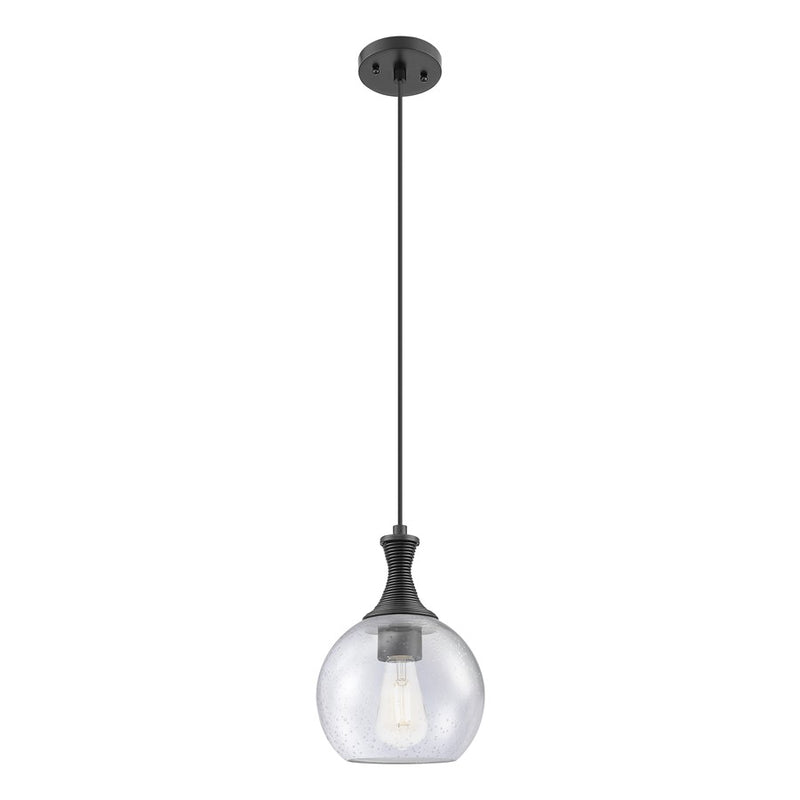 Innovations Astor 1Lt 8" Cord Mini Pendant, Black/Seedy - 415-1P-BK-G124-8