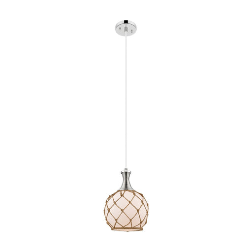 Innovations Astor 8in 1-Light Mini Pendant | Polished Nickel and Matte White Glass | Kitchen Island & Dining Room | Model 415-1P-PN-G121-8RB