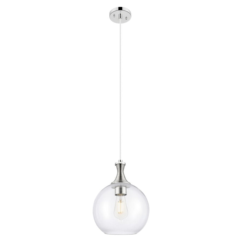 Innovations Astor 10" Cord Mini Pendant, PN/Clear - 415-1P-PN-G122-10