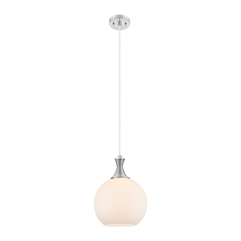 Innovations Astor 1Lt 10" Cord Mini Pendant, SN/White - 415-1P-SN-G121-10