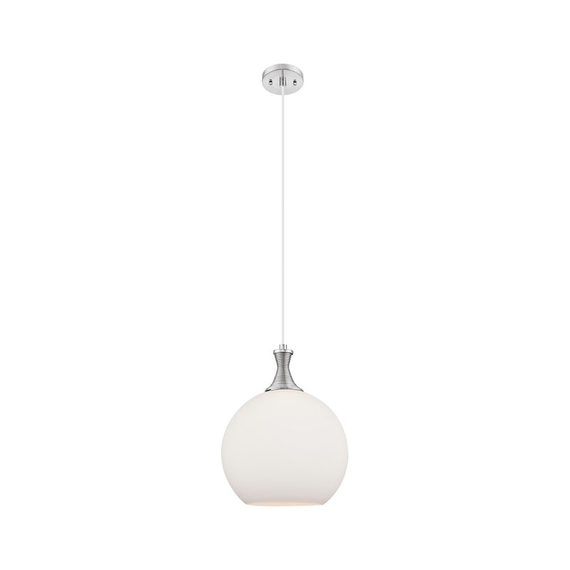 Innovations Astor 1Lt 12" Cord Mini Pendant, SN/White - 415-1P-SN-G121-12