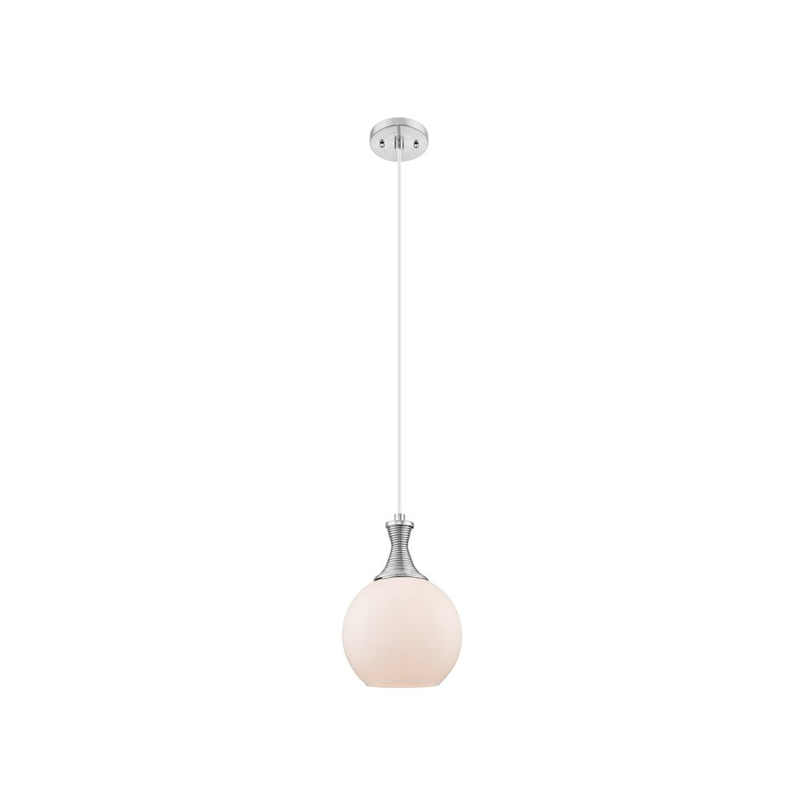 Innovations Astor 1Lt 8" Cord Mini Pendant, SN/White - 415-1P-SN-G121-8