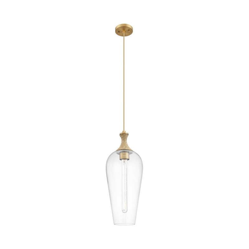 Innovations Chelsea 10in 1-Light Mini Pendant | Industrial Brushed Brass and Matte White Glass | Kitchen Island & Dining | Model 415-1PR-BB-G456-8CL