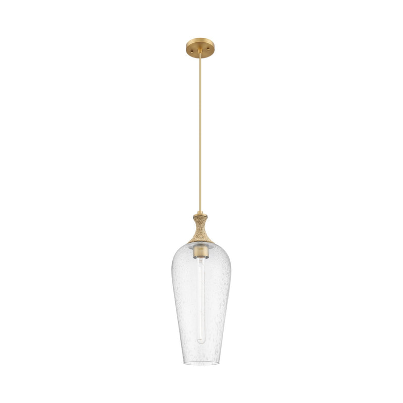Innovations Chelsea 10in 1-Light Mini Pendant | Brushed Brass and Matte White Glass | Kitchen Island & Dining Room | Model 415-1PR-BB-G456-8SDY