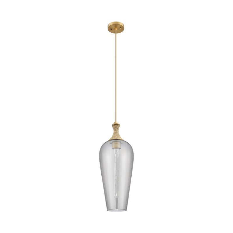 Innovations Chelsea 10in 1-Light Mini Pendant | Brushed Brass and Matte White Glass | Kitchen Island & Dining Room | Model 415-1PR-BB-G456-8SM