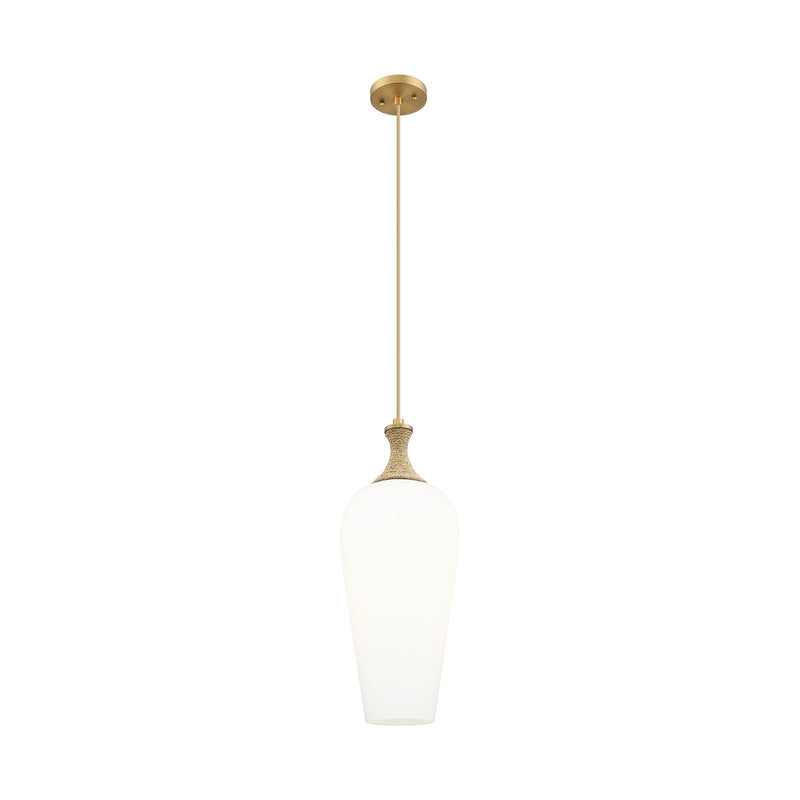 Innovations Chelsea 10in 1-Light Mini Pendant | Brushed Brass and Matte White Glass | Kitchen Island & Dining Room | Model 415-1PR-BB-G456-8WH