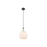 Innovations Astor 1Lt 10" Cord Mini Pendant, BK/WH - 415-1PR-BK-G121-10