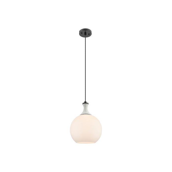 Innovations Astor 1Lt 10" Cord Mini Pendant, BK/WH - 415-1PR-BK-G121-10
