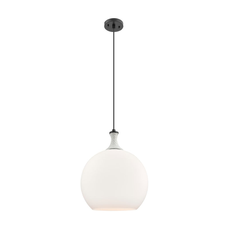 Innovations Astor 1Lt 14" Cord Pendant, BK/WH - 415-1PR-BK-G121-14