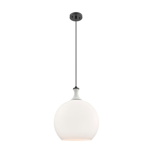 Innovations Astor 1Lt 14" Cord Pendant, BK/WH - 415-1PR-BK-G121-14