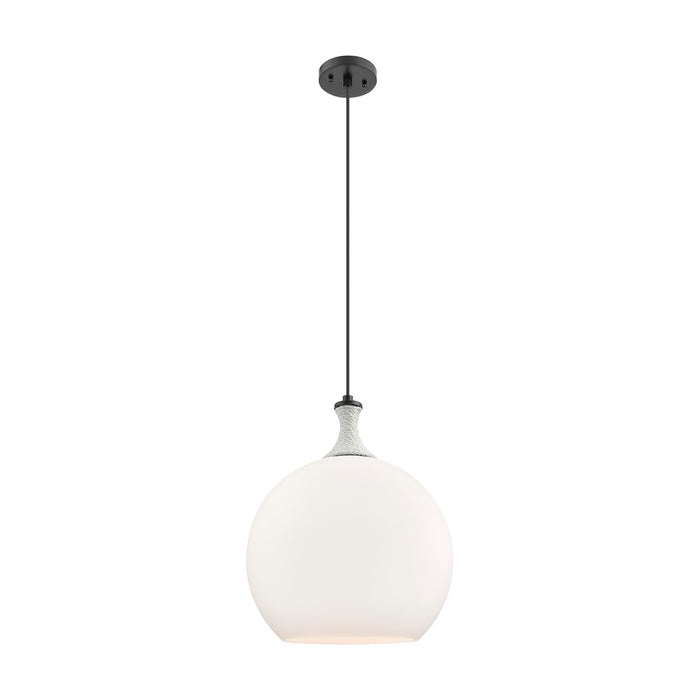 Innovations Astor 1Lt 14" Cord Pendant, BK/WH - 415-1PR-BK-G121-14