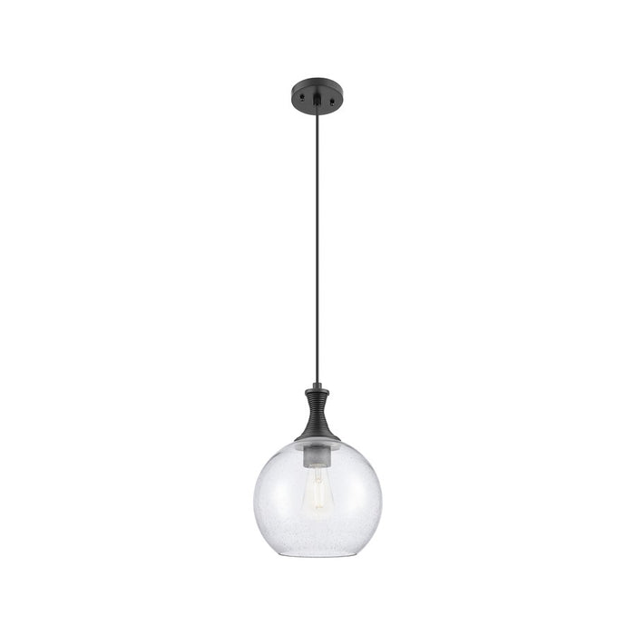 Innovations Astor 1Lt 10" Cord Mini Pendant, BK/WhiteSD - 415-1PR-BK-G124-10