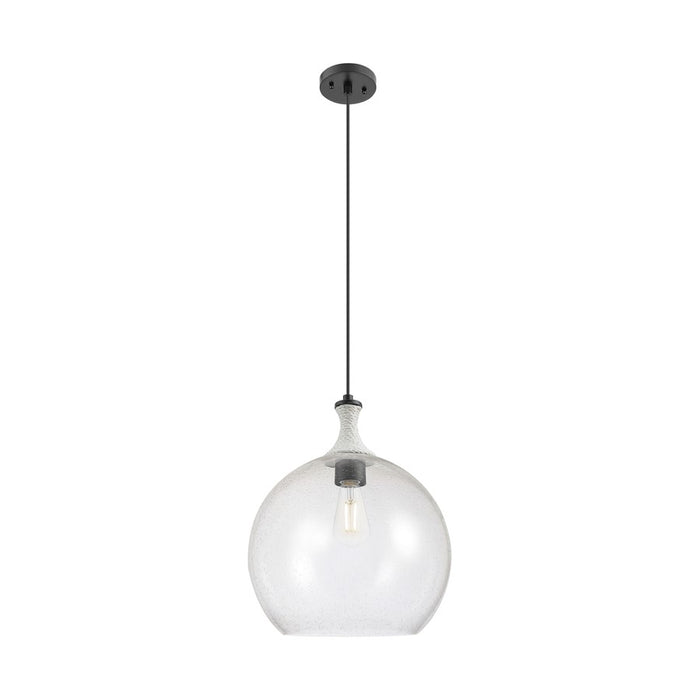 Innovations Astor 1Lt 14" Cord Pendant, BK/WhiteSD - 415-1PR-BK-G124-14