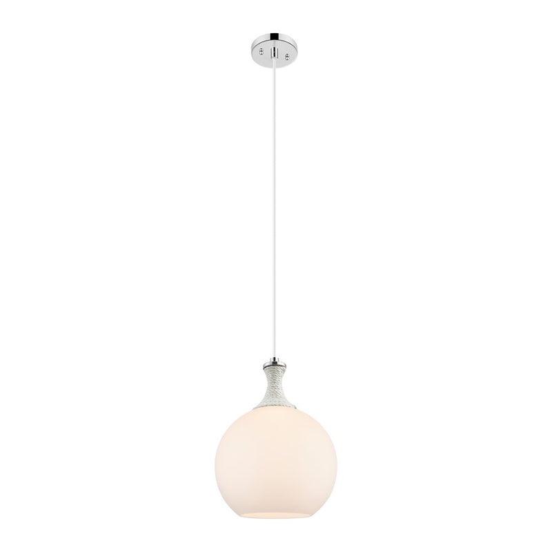Innovations Astor 1Lt 10" Cord Mini Pendant, PN/WH - 415-1PR-PN-G121-10