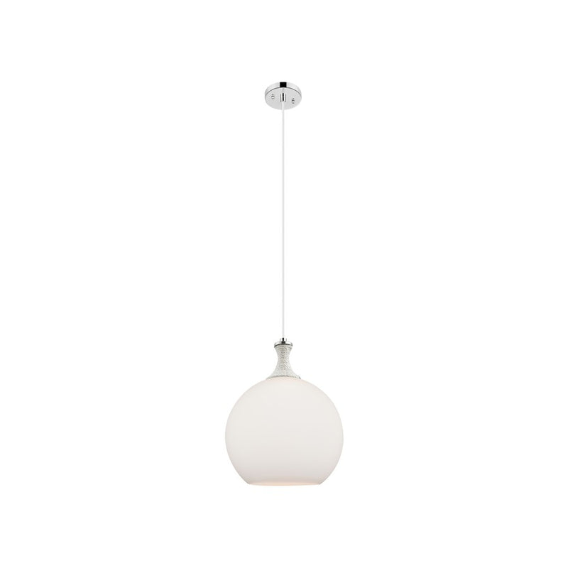 Innovations Astor 1Lt 12" Cord Mini Pendant, PN/WH - 415-1PR-PN-G121-12