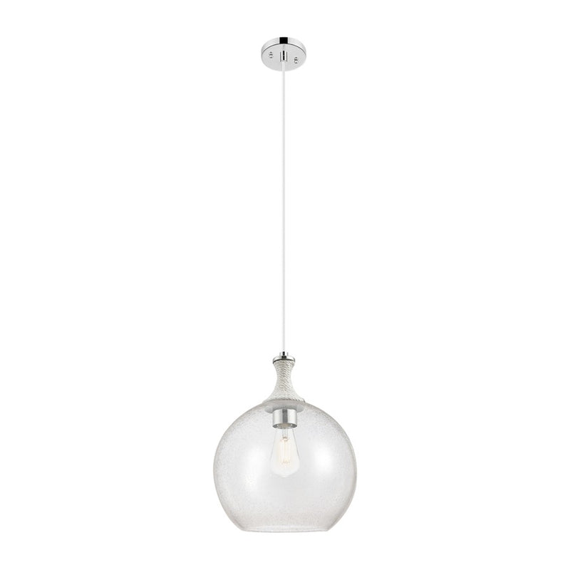 Innovations Astor 1Lt 12" Cord Mini Pendant, PN/WhiteSD - 415-1PR-PN-G124-12