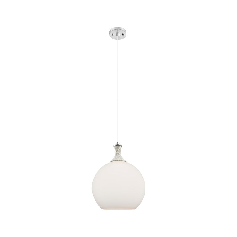 Innovations Astor 1Lt 12" Cord Mini Pendant, SN/WH - 415-1PR-SN-G121-12