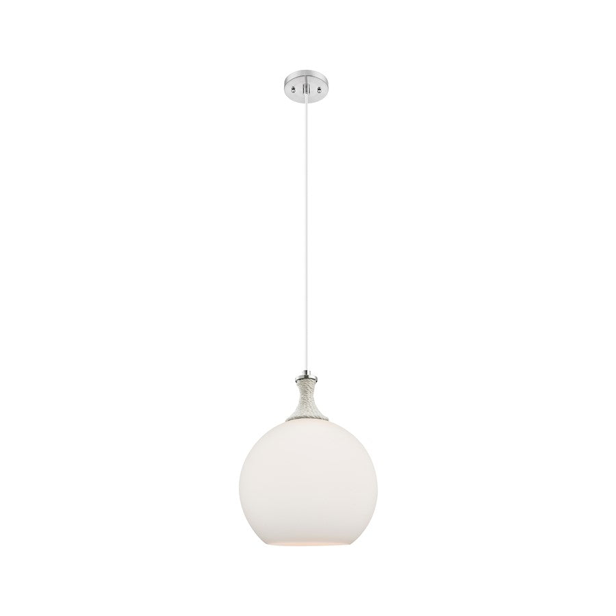 Innovations Astor 1Lt 12" Cord Mini Pendant, SN/WH - 415-1PR-SN-G121-12