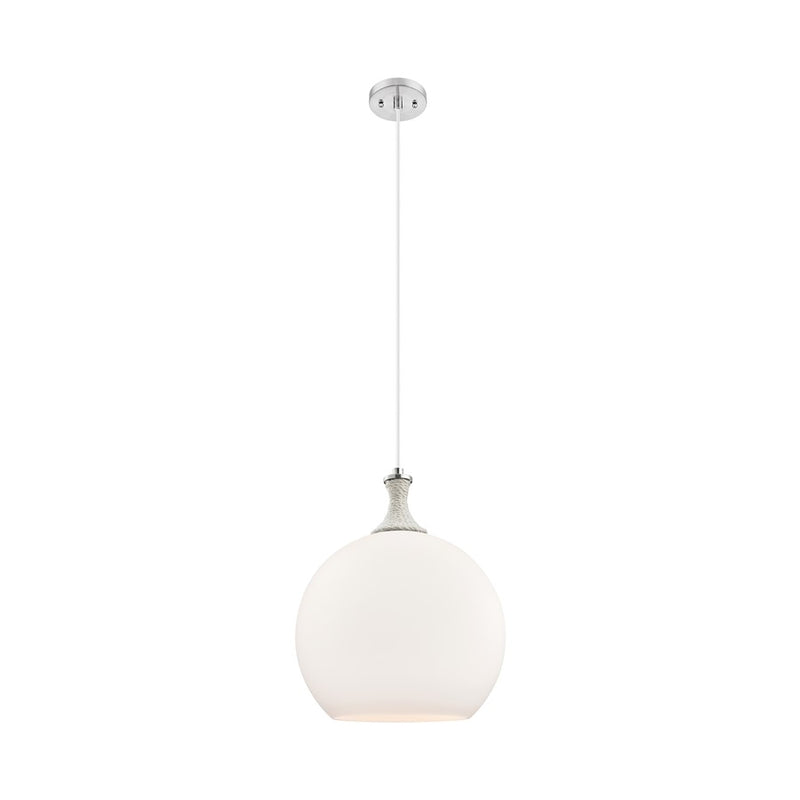 Innovations Astor 1Lt 14" Cord Pendant, SN/WH - 415-1PR-SN-G121-14