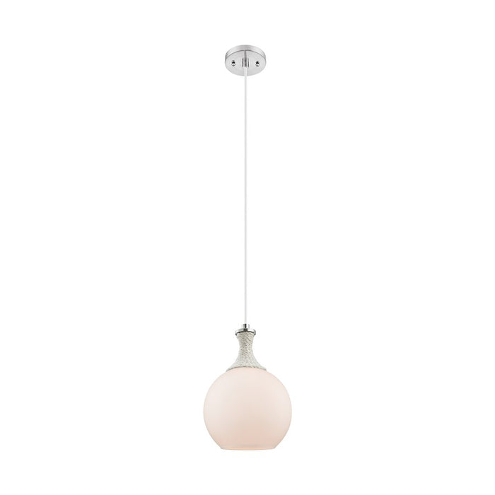 Innovations Astor 1Lt 8" Cord Mini Pendant, SN/WH - 415-1PR-SN-G121-8