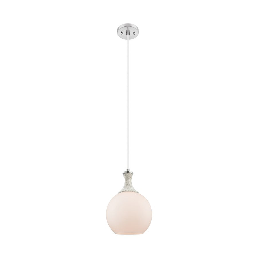 Innovations Astor 1Lt 8" Cord Mini Pendant, SN/WH - 415-1PR-SN-G121-8