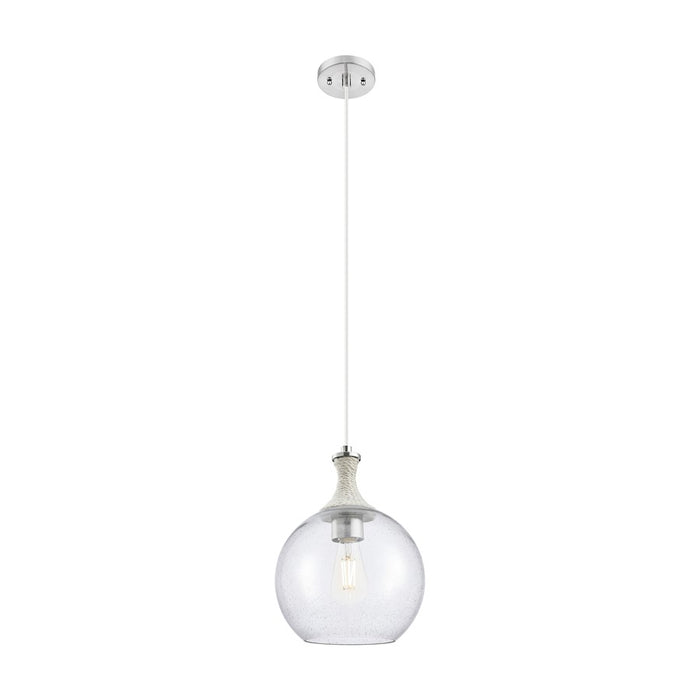 Innovations Astor 1Lt 10" Cord Mini Pendant, SN/WhiteSD - 415-1PR-SN-G124-10