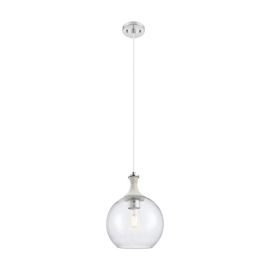 Innovations Astor 1Lt 10" Cord Mini Pendant, SN/WhiteSD - 415-1PR-SN-G124-10