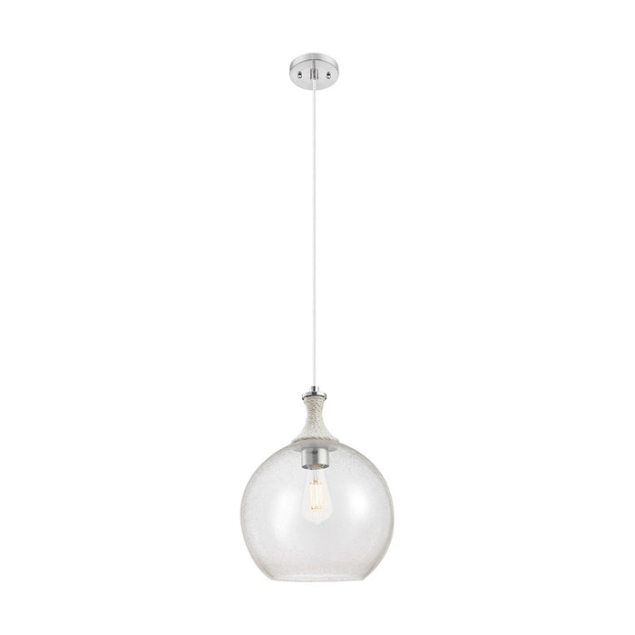 Innovations Astor 1Lt 12" Cord Mini Pendant, SN/WhiteSD - 415-1PR-SN-G124-12