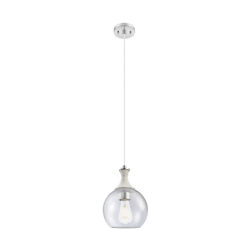 Innovations Astor 1Lt 8" Cord Mini Pendant, SN/WhiteSD - 415-1PR-SN-G124-8
