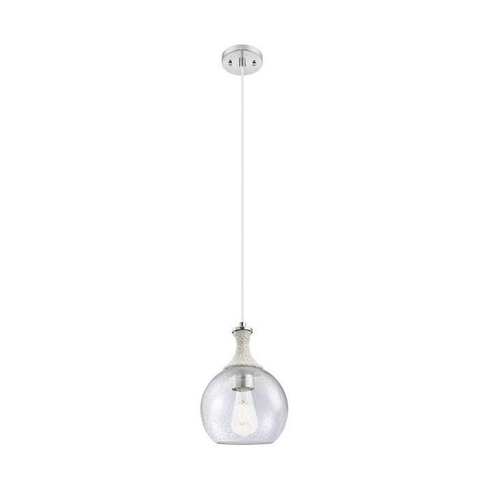 Innovations Astor 1Lt 8" Cord Mini Pendant, SN/WhiteSD - 415-1PR-SN-G124-8