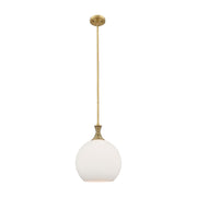 Innovations Astor 1Lt 12" Stem Mini Pendant, BB/White - 415-1S-BB-G121-12