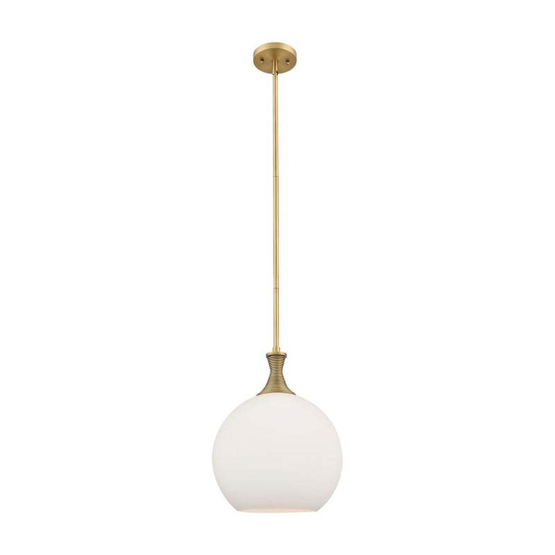 Innovations Astor 1Lt 12" Stem Mini Pendant, BB/White - 415-1S-BB-G121-12