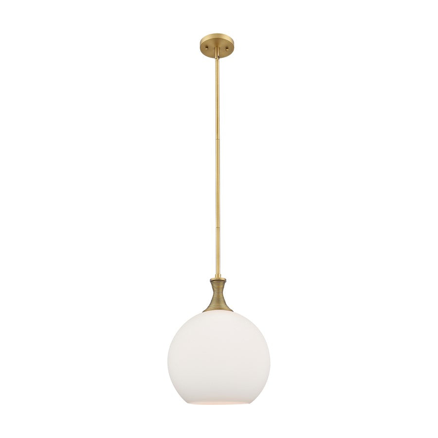 Innovations Astor 1Lt 12" Stem Mini Pendant, BB/White - 415-1S-BB-G121-12