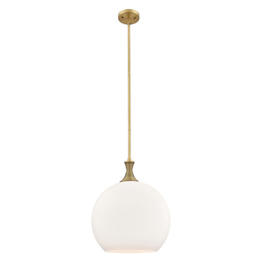 Innovations Astor 1Lt 14" Stem Pendant, Brushed Brass/White - 415-1S-BB-G121-14