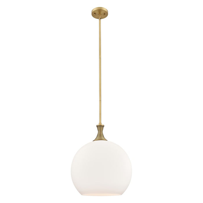 Innovations Astor 1Lt 14" Stem Pendant, Brushed Brass/White - 415-1S-BB-G121-14