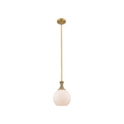 Innovations Astor 1Lt 8" Stem Mini Pendant, BB/White - 415-1S-BB-G121-8