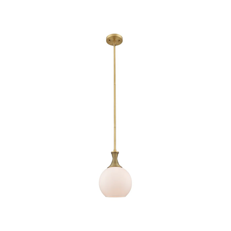 Innovations Astor 1Lt 8" Stem Mini Pendant, BB/White - 415-1S-BB-G121-8