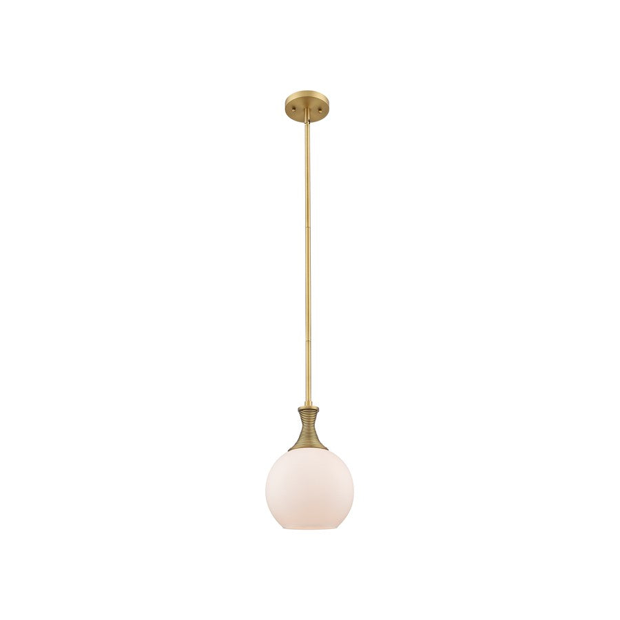 Innovations Astor 1Lt 8" Stem Mini Pendant, BB/White - 415-1S-BB-G121-8