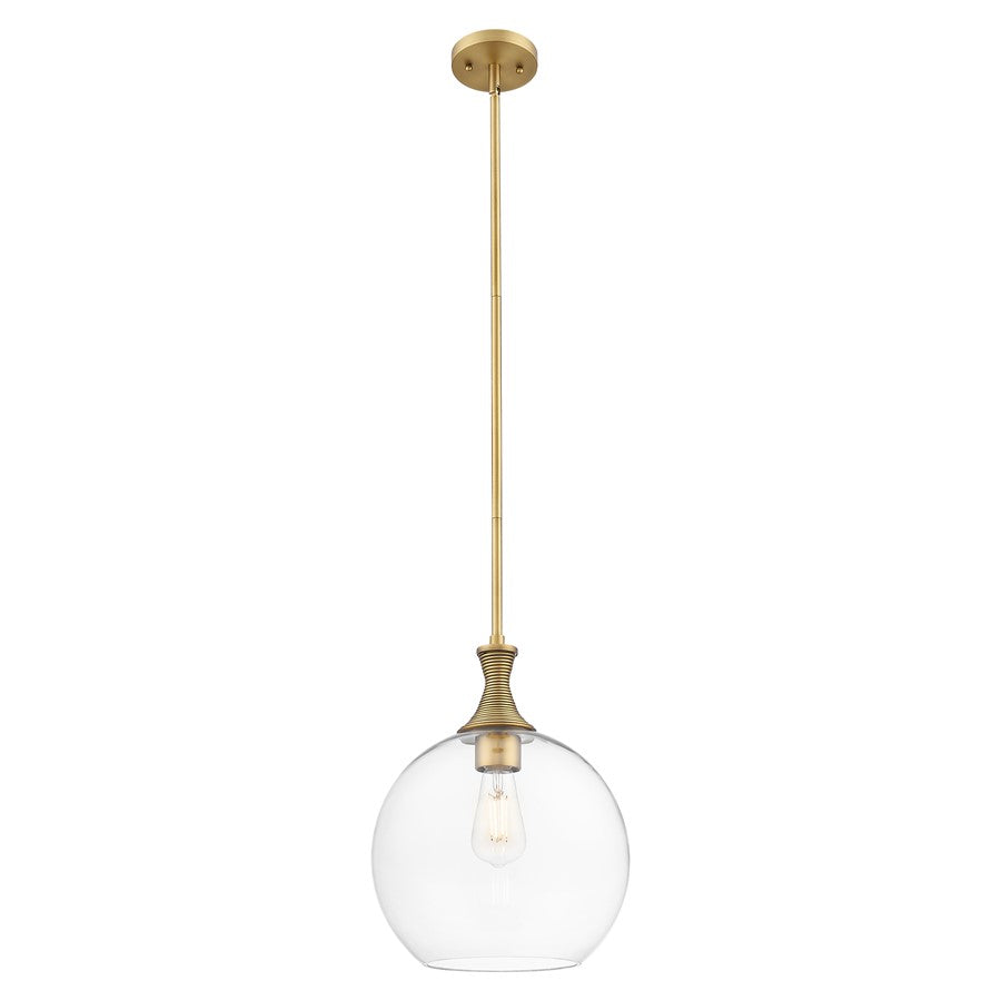 Innovations Astor 12" Stem Mini Pendant, Brushed Brass/Clear - 415-1S-BB-G122-12