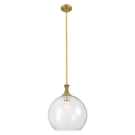 Innovations Astor 1Lt 14" Stem Pendant, Brushed Brass/Clear - 415-1S-BB-G122-14
