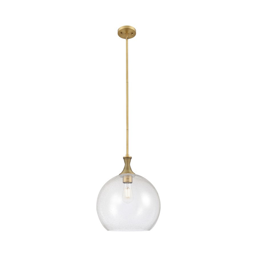 Innovations Astor 1Lt 14" Stem Pendant, Brushed Brass/Seedy - 415-1S-BB-G124-14