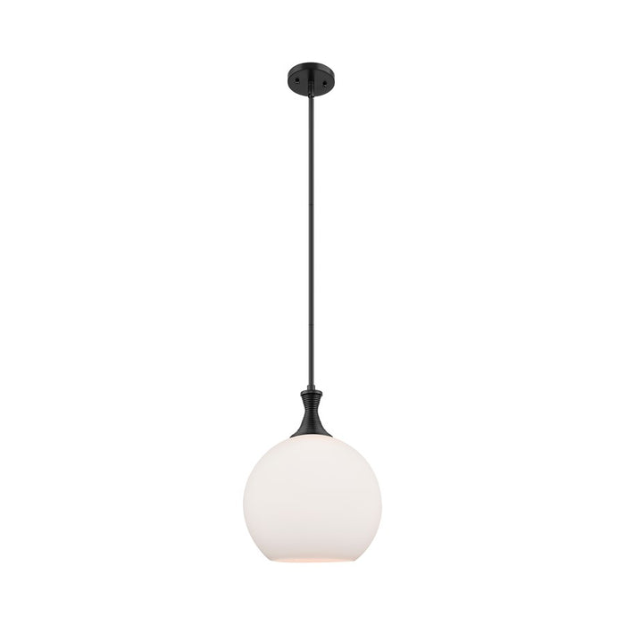 Innovations Astor 1Lt 12" Stem Mini Pendant, Black/White - 415-1S-BK-G121-12