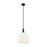 Innovations Astor 1Lt 14" Stem Pendant, Black/White - 415-1S-BK-G121-14