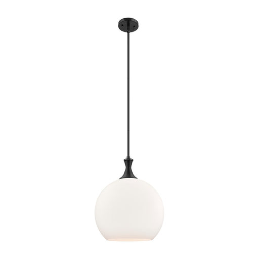 Innovations Astor 1Lt 14" Stem Pendant, Black/White - 415-1S-BK-G121-14