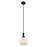 Innovations Astor 1Lt 8" Stem Mini Pendant, Black/White - 415-1S-BK-G121-8