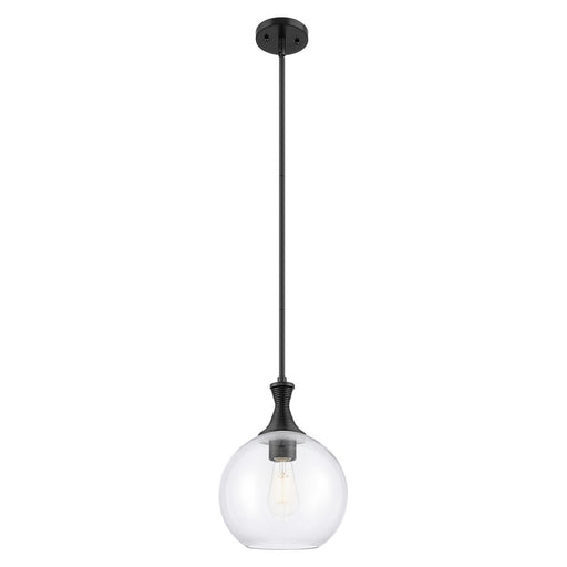 Innovations Astor 1Lt 10" Stem Mini Pendant, Black/Clear - 415-1S-BK-G122-10