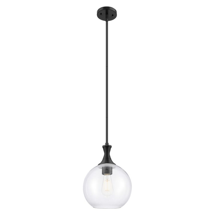 Innovations Astor 1Lt 10" Stem Mini Pendant, Black/Clear - 415-1S-BK-G122-10