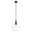 Innovations Astor 1Lt 12" Stem Mini Pendant, Black/Clear - 415-1S-BK-G122-12